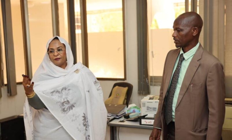 The Governor of the Central Bank of Sudan and the Managing Director of the Bank Deposit Guarantee Fund during the launch of the fund's activities in Khartoum on July 11, 2026