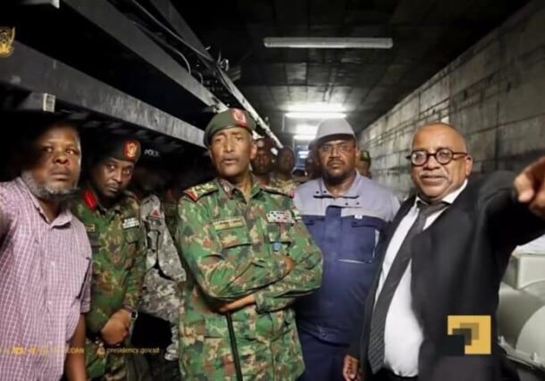 Sudan's Transitional Sovereign Council head and army chief Abdel Fattah al-Burhan inspects ongoing repair work at the Merowe Dam, Sudan, August 16, 2026.