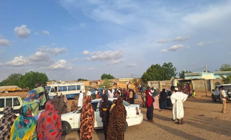 Civilians displaced from Um Arada arrive in El Obeid, Sudan, August 14, 2026, following clashes in the area.