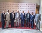 Members of the dialogue preparatory committee pose for a photograph following a news conference in Khartoum, Sudan, August 30, 2026.