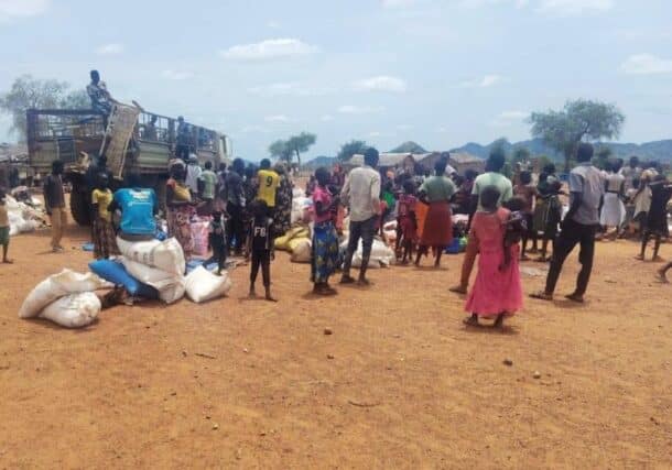 Displced people arrived in Anmabung, South Kordofan after fleeing Kauda on August 19, 2026