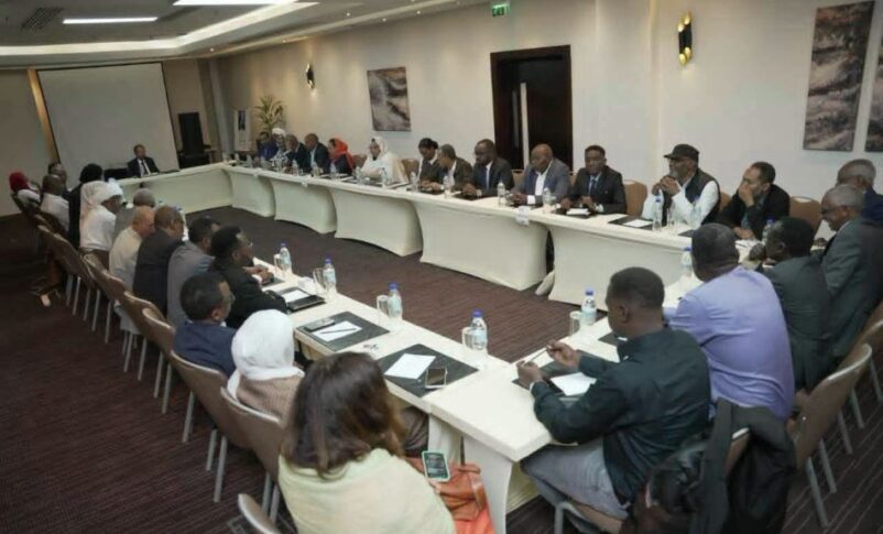 Representatives of Sudanese political forces attend a meeting to discuss a call for dialogue by Sudan's army chief Abdel Fattah al-Burhan, in Addis Ababa, Ethiopia, August 22, 2026.