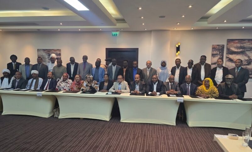 Participants in Addis Ababa consulation meeting on Burhan proposed process pose on August 22, 2026