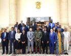Sudan's Burhan pose with the visiting African Union delegation on August 16, 2026
