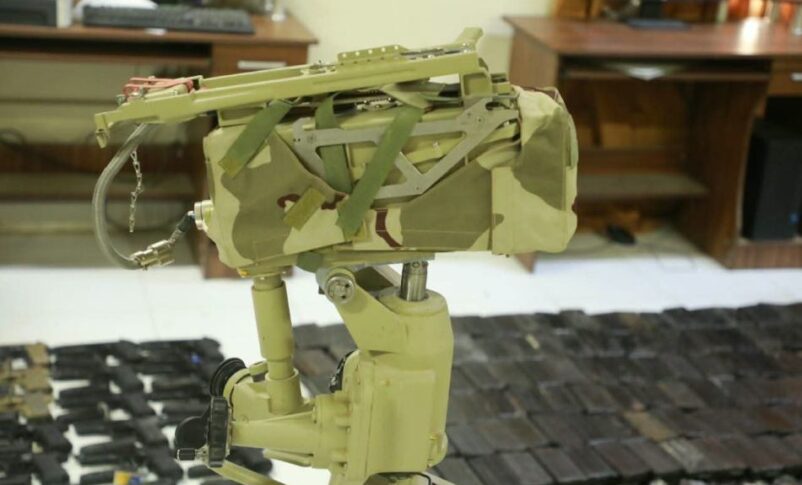A Kornet anti-tank missile launcher, pistols, and ammunition are seen in this handout image released by Sudanese authorities on September 12, 2026.