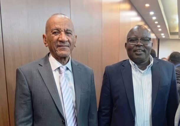 Abdel Wahd al-Nur, SLM-AW leader, and Mohamed Badreldin, PCP deputy secretary general, in Addis Ababa on September 13, 2026
