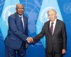 Antonio Guterres, UN SG shakes hands with Mohieldin Salim Sudan's FM in News York on September 24, 202; UN photo