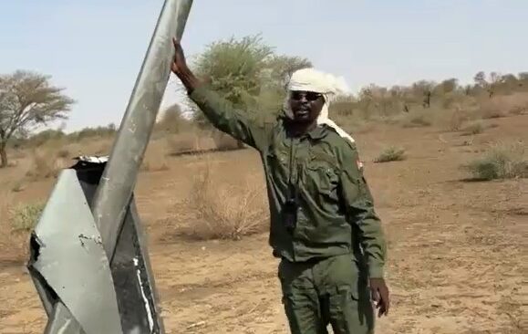 A drone downed in North Kordofan on Sept 24, 2026