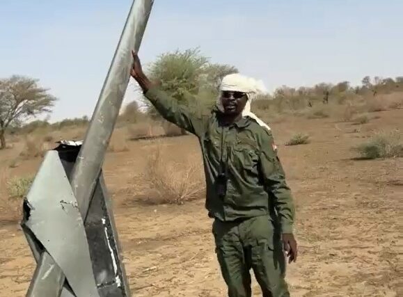 A drone downed in North Kordofan on Sept 24, 2026