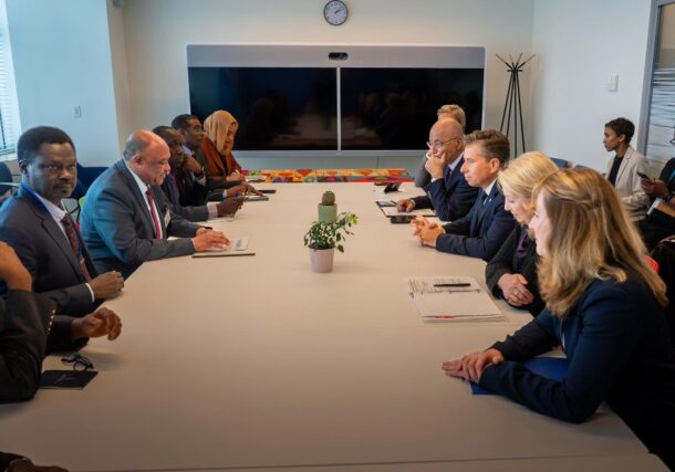 Foreign Minister Mohieddin Salem and his delegation met with UN humaniarian officials led by Tom Fletcher ,UN relief chef in New York on September 21, 2026