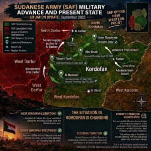 Infographic: Military situation in Kordofan on Sept. 25, 2026