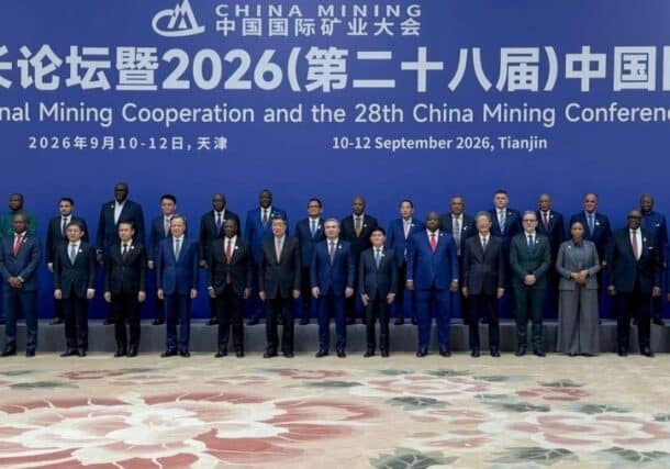 Ministers and officials participating in China Mining Conference pose in this photo by Kazakhstan's Ministry of Industry on Sept 12, 2026