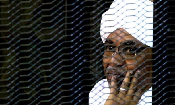 Ousted president Omer al Bashir in the defendant's cage during during his trial in Khartoum, Reuters file photo.