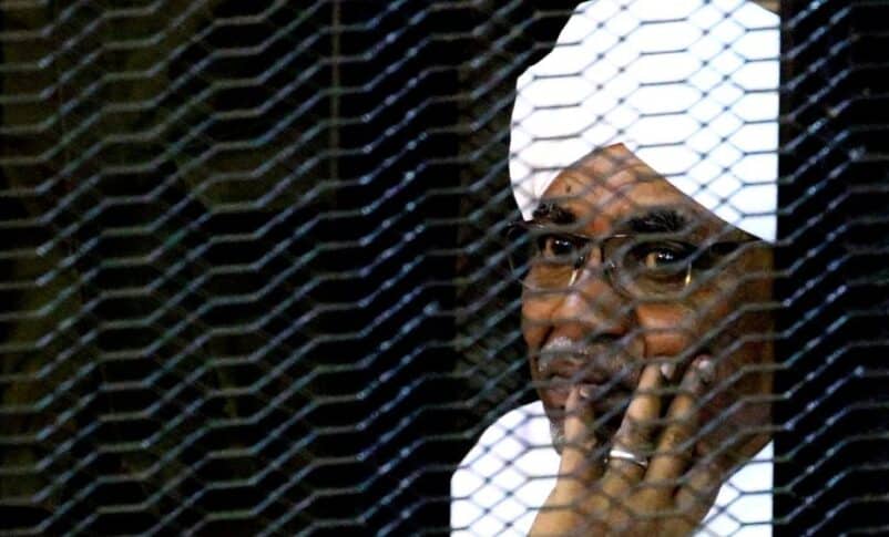 Ousted president Omer al Bashir in the defendant's cage during during his trial in Khartoum, Reuters file photo.