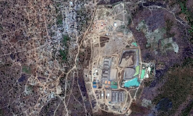 Satellite imagery analyzed by The Times shows ongoing activity at an Al Junaid gold plant 35 miles south of Songo. Photo Maxar Technologies