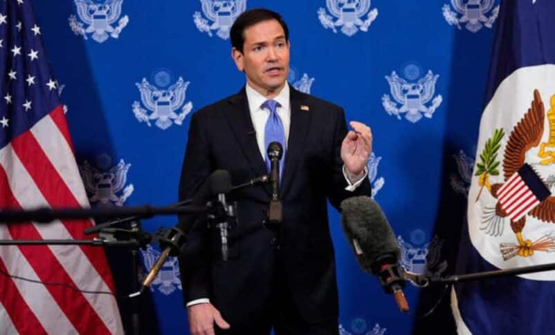 Sec of State Marco Rubio speaks to the media in New York on Sept 23, 2026 Reuters photo