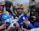 Al-Tayeb al-Wahidu, commander of a splinter faction of the paramilitary Rapid Support Forces (RSF), speaks to the media in Omdurman, Sudan, Sept. 25, 2026.