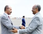 Sudan's Abdel Fattah al-Burhan received by Eritrean President Isaias Afwerki at Asmara Airport on Sept 4, 2026, Erina photo