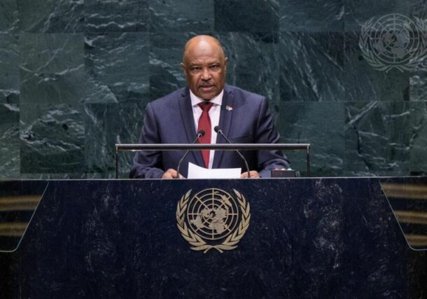 Sudanese Foreign Minister Mohieddin Salim addresses the 81st session of the UN General Assembly in New York, September 28, 2026.
