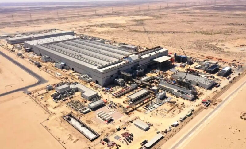 This image shows the construction site of the Tuwaiq Casting & Forging facility located in Ras Al Khair, Saudi Arabia
