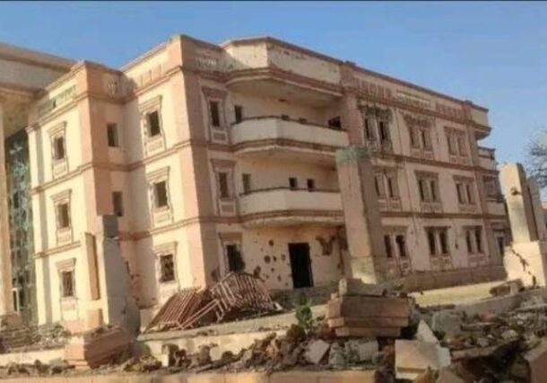 A view shows damage to the courthouse in Um Rawaba, North Kordofan, following an alleged strike by the RSF group, September 8, 2026.