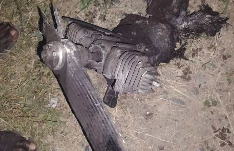 Wrekage of a drone downed in near Atbara and Setit dam complex, Gedaref state, on September 15, 2026