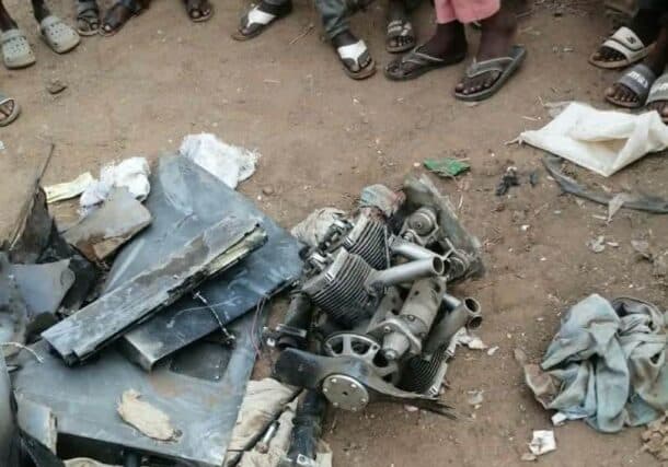 The wreckage of a drone intercepted by the Sudanese army lies on the ground in Omdurman, Sudan, September 10, 2026.