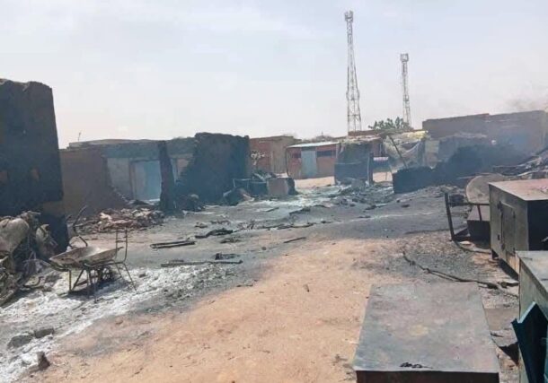 A file photo of Karnoi market after a drone strike on June 13, 2026