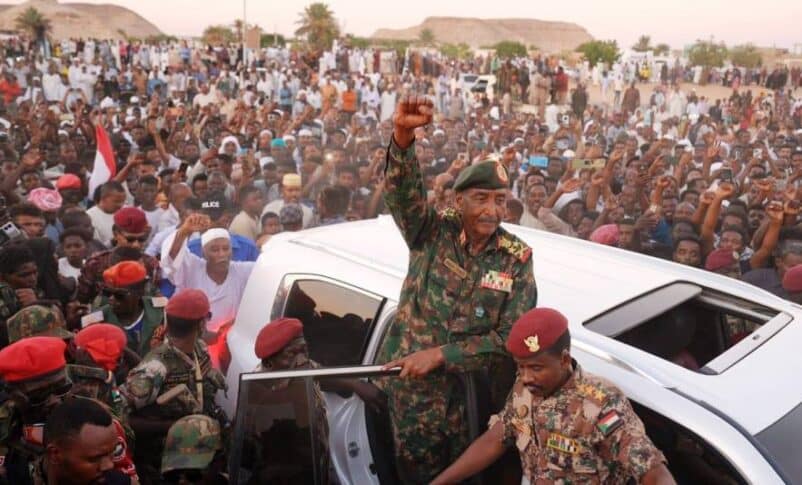 Sudan's army chief Abdel Fattah al-Burhan waves to a crowd in Wadi Halfa, October 21, 2026.