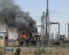 Haya power station burning after a drone strike on Oct 31, 2025