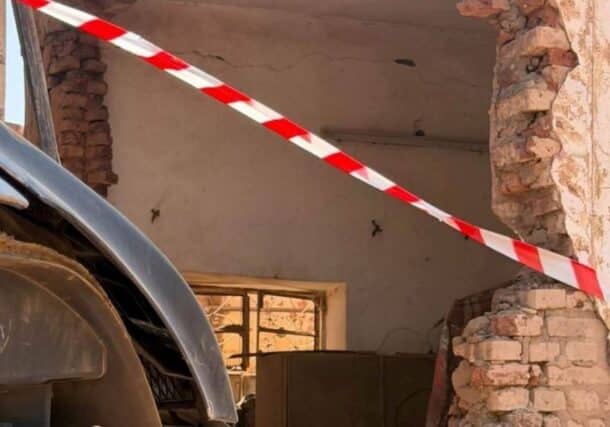 A house destroyed in an RSF drone attack near Khartoum airport on Oct. 19, 2026.