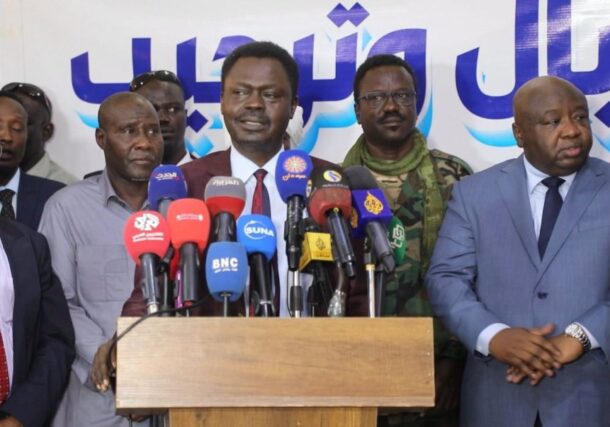 Minni Minawi, Darfur governor, speaks to the media in Khartoum on Oct 3, 2026