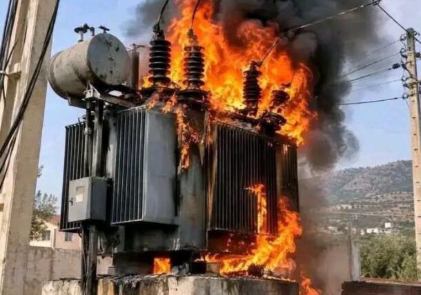 Shendi power station burning following a drone attack on Oct 30, 2026