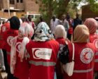 Sudanese Red Crescent volunteers gather in Khartoum before carrying out humanitarian activities , IFRC file photo