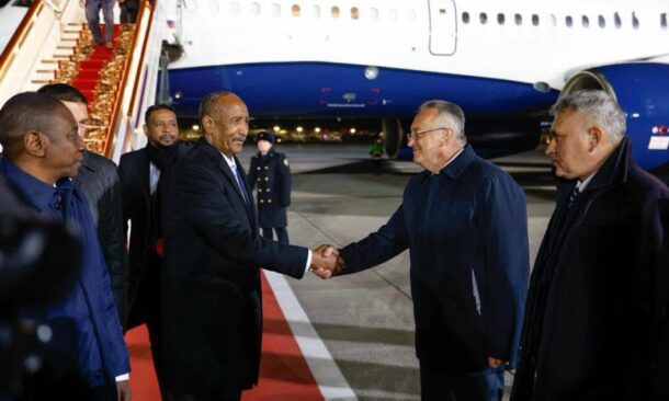 Sudan's Sovereign Council President and army chief Abdel Fattah al-Burhan arrives in Moscow on Oct 29, 2026