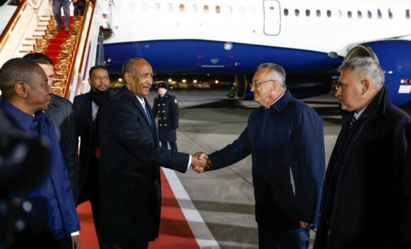 Sudan's Sovereign Council President and army chief Abdel Fattah al-Burhan arrives in Moscow on Oct 29, 2026