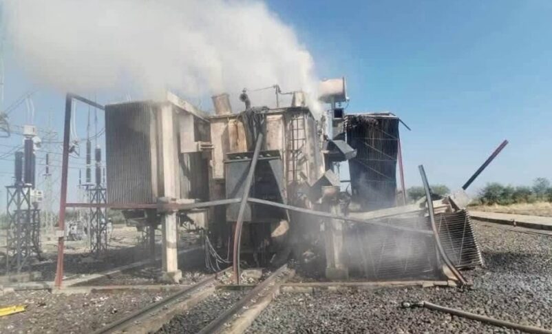 Um Dabaker thermal power station in Rabak, White Nile state after a drone strike on Oct 29, 2026